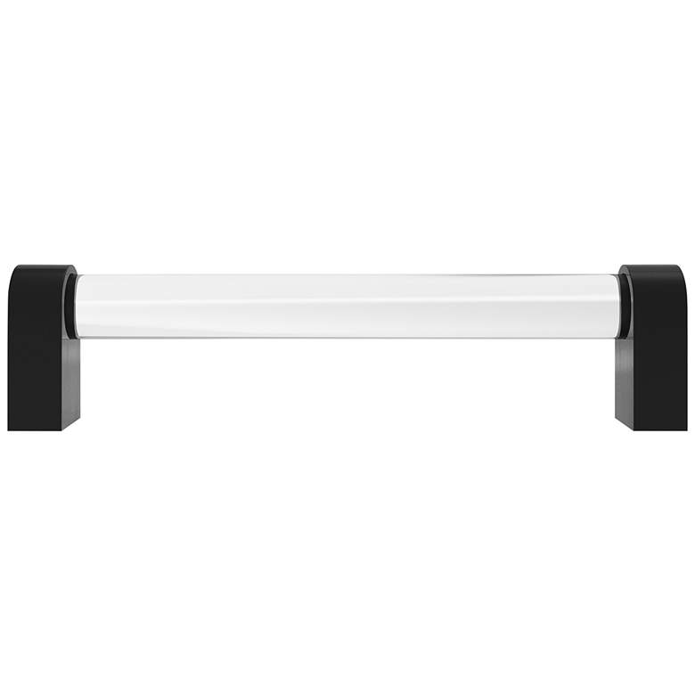 Image 1 Clarity Acrylic Clear Matte Black 5 1/2" Wide Cabinet Pull