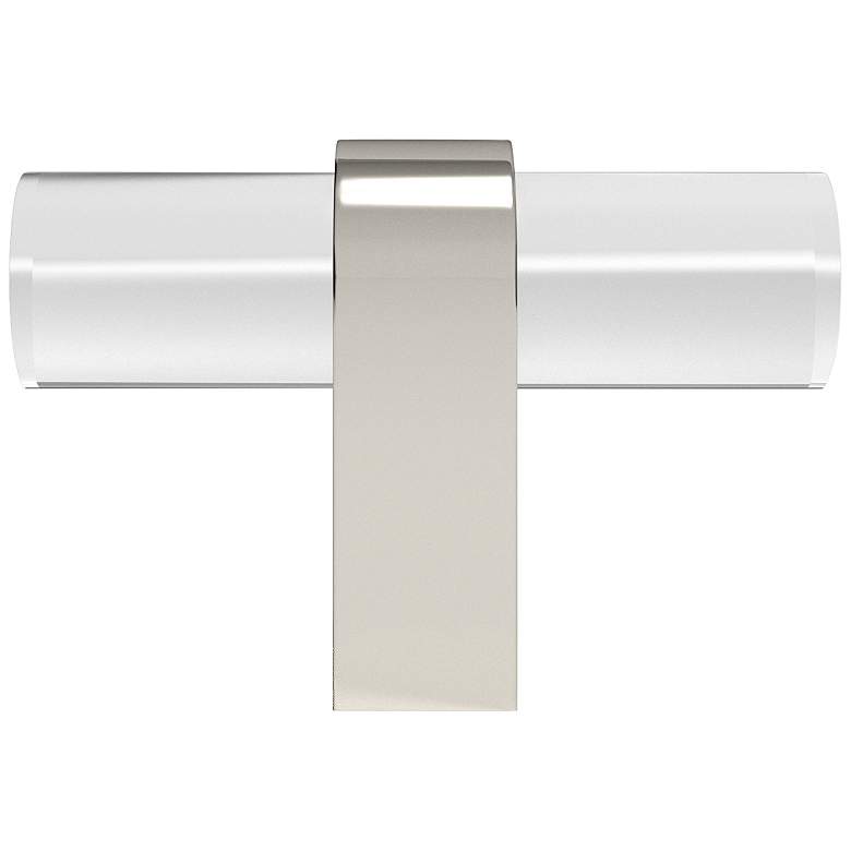 Image 1 Clarity Acrylic Clear Polished Nickel 2" Wide Cabinet T-Knob