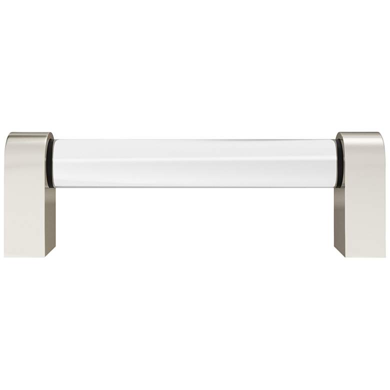 Image 1 Clarity Acrylic Clear Polished Nickel 4 1/4"W Cabinet Pull