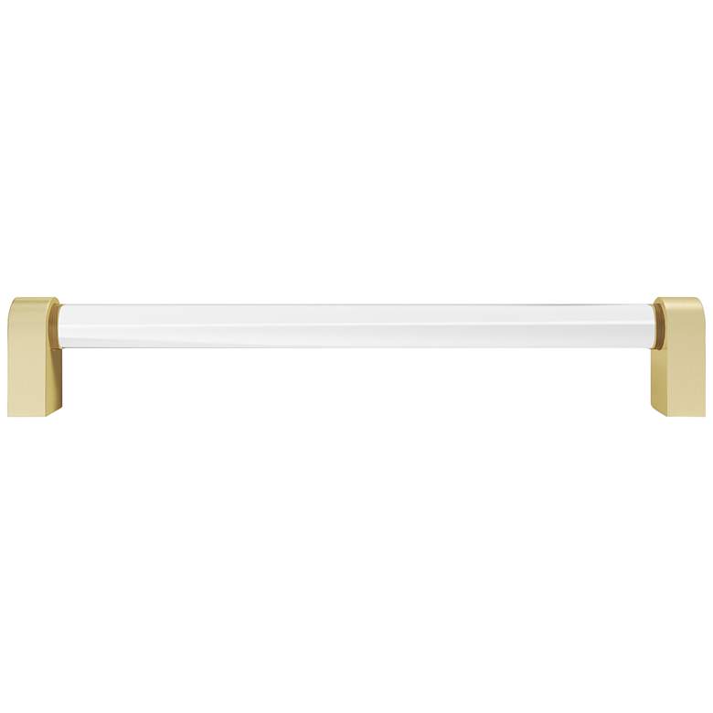 Image 1 Clarity Acrylic Clear Satin Brass 13" Wide Appliance Pull