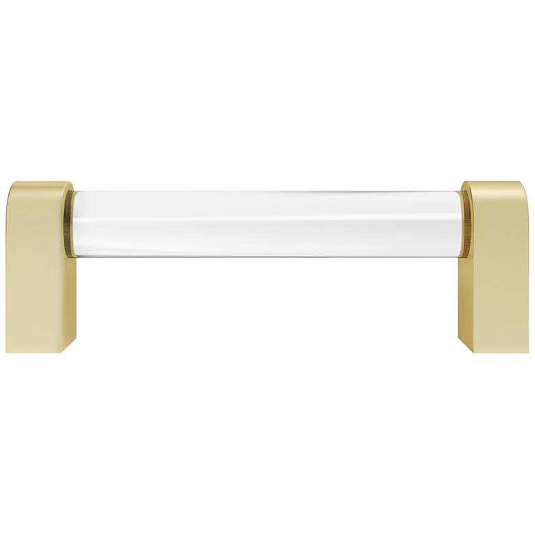 Image 1 Clarity Acrylic Clear Satin Brass 4 1/4" Wide Cabinet Pull