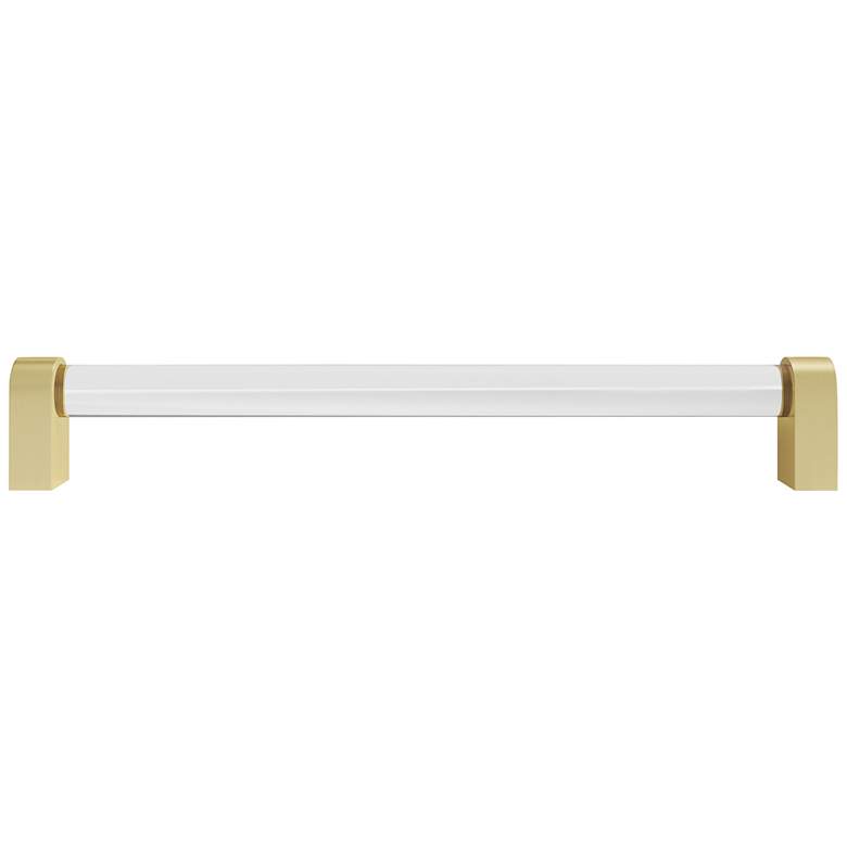 Image 1 Clarity Acrylic Clear Satin Brass 8 1/2" Wide Cabinet Pull