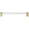 Clarity Acrylic Clear Satin Brass 8 1/2" Wide Cabinet Pull