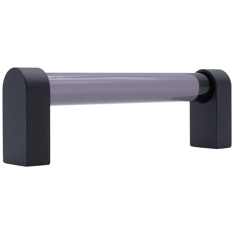 Image 1 Clarity Acrylic Smoke Matte Black 4 1/4" Wide Cabinet Pull