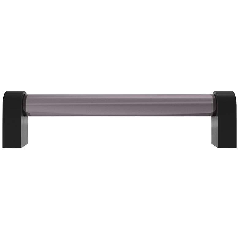 Image 1 Clarity Acrylic Smoke Matte Black 5 1/2" Wide Cabinet Pull