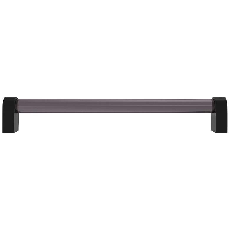 Image 1 Clarity Acrylic Smoke Matte Black 8 1/2" Wide Cabinet Pull