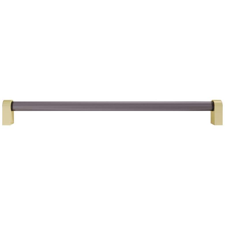Image 1 Clarity Acrylic Smoke Satin Brass 19" Wide Appliance Pull