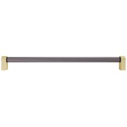 Clarity Acrylic Smoke Satin Brass 19" Wide Appliance Pull