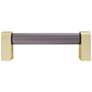Clarity Acrylic Smoke Satin Brass 4 1/4" Wide Cabinet Pull