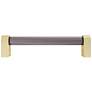 Clarity Acrylic Smoke Satin Brass 5 1/2" Wide Cabinet Pull