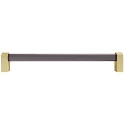 Clarity Acrylic Smoke Satin Brass 8 1/2" Wide Cabinet Pull