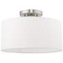 Clark 13" Wide Brushed Nickel Off-White Shade Modern Ceiling Light