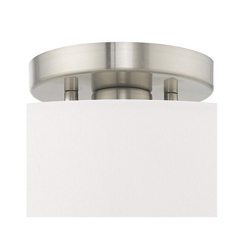 Image 3 Clark 13 inch Wide Brushed Nickel Off-White Shade Modern Ceiling Light more views