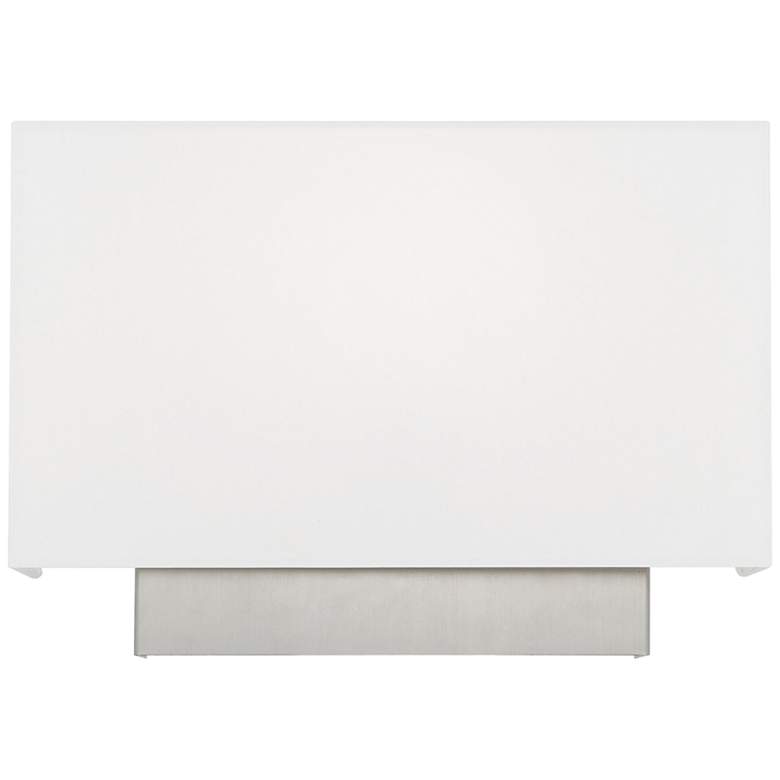 Image 1 Clark 14 inch Wide Brushed Nickel White Shade Rectangular Wall Sconce