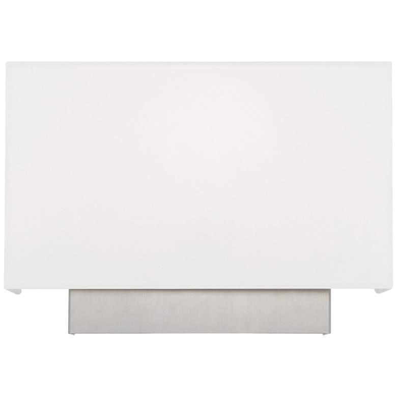 Image 1 Clark 14" Wide Brushed Nickel White Shade Rectangular Wall Sconce