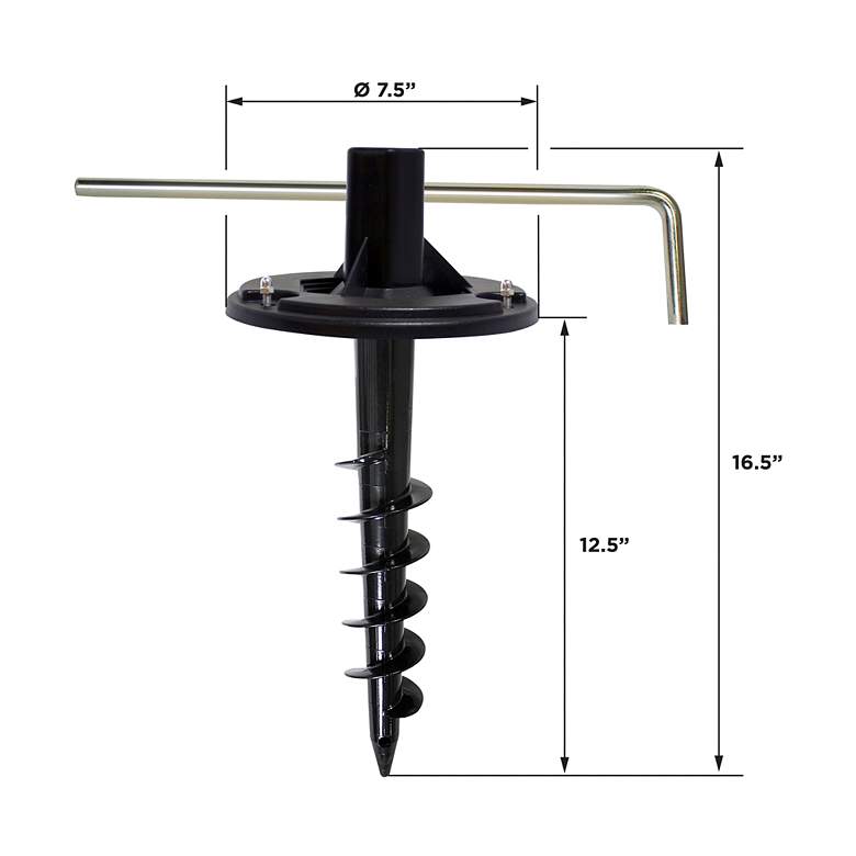 Image 2 Clark 16 1/2" High Black Outdoor Lamp Post Anchor more views