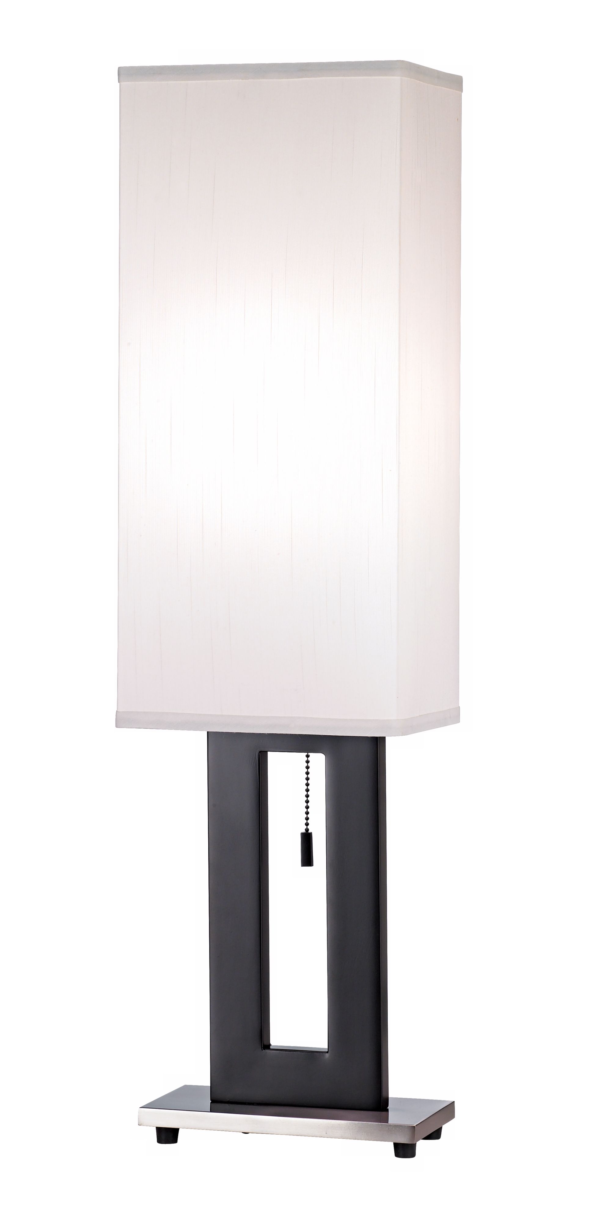 Clark 30" Black and White Modern Pull-Chain Table Lamp