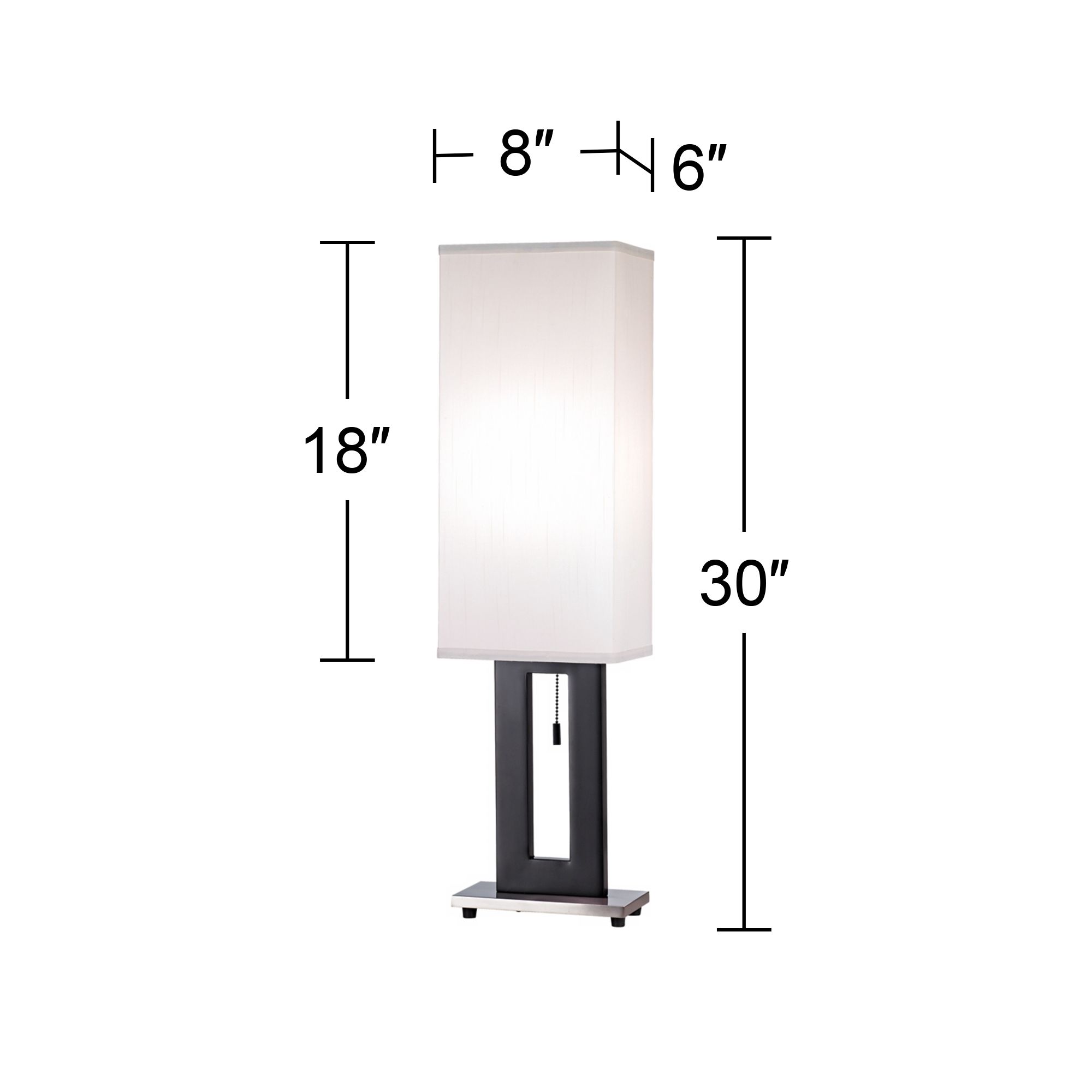 Image 5 Clark 30" Black and White Modern Pull-Chain Table Lamp more views