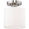 Clark 7" Wide Brushed Nickel Off-White Shade Modern Ceiling Light