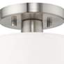 Clark 7" Wide Brushed Nickel Off-White Shade Modern Ceiling Light
