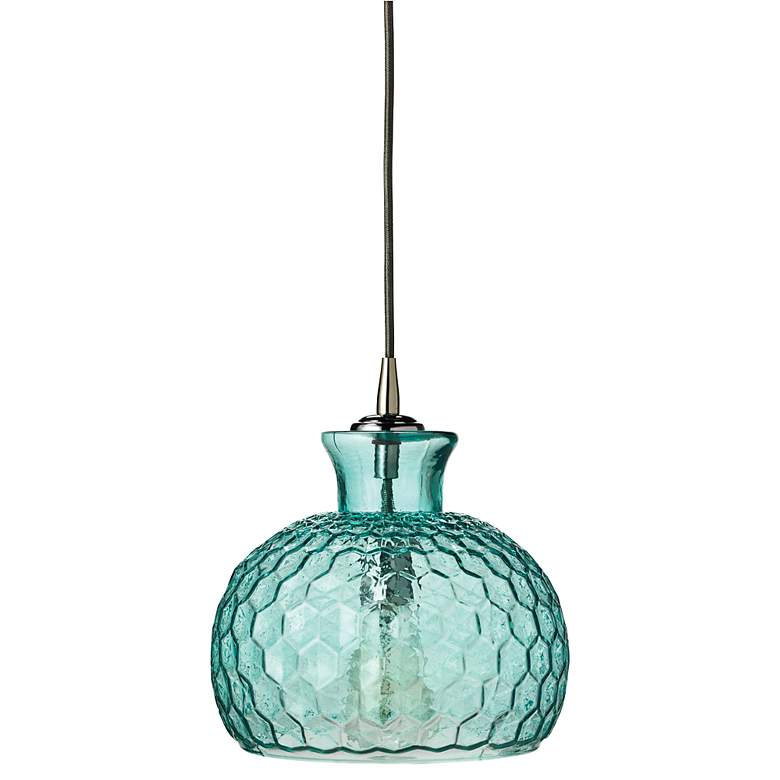 Image 2 Clark Collection 10" Wide Aqua Jamie Young Glass Pendant