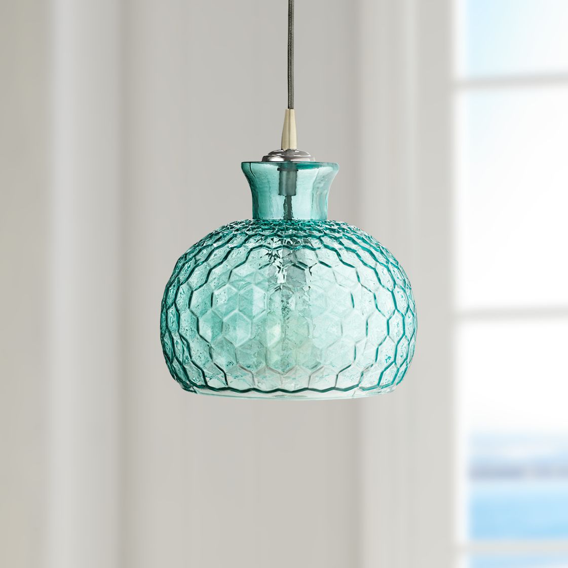 aqua glass pendant