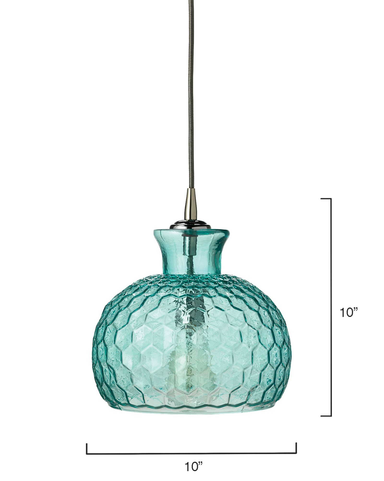 Image 3 Clark Collection 10" Wide Aqua Jamie Young Glass Pendant more views
