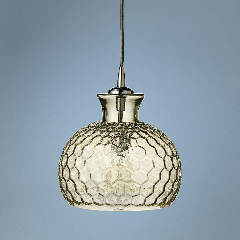 Image 1 Clark Collection 10"W Taupe Jamie Young Glass Mini Pendant