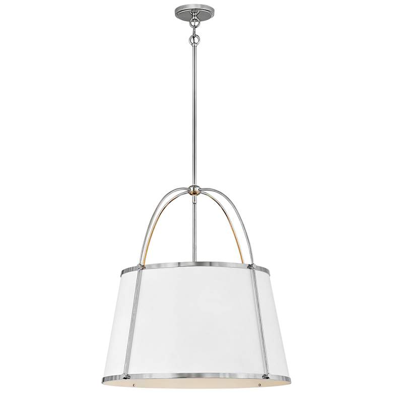 Image 2 Clarke 24 1/2" Wide Polished Nickel and White Pendant Light
