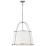 Clarke 24 1/2" Wide Polished Nickel and White Pendant Light