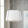 Clarke 24 1/2" Wide Polished Nickel and White Pendant Light