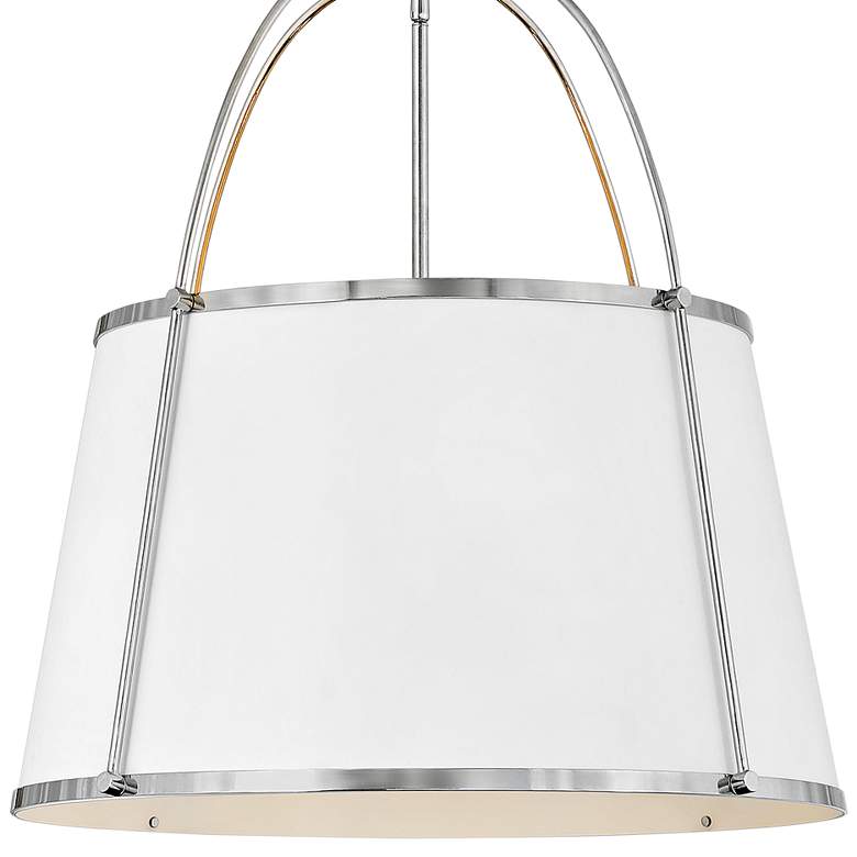 Image 3 Clarke 24 1/2" Wide Polished Nickel and White Pendant Light more views