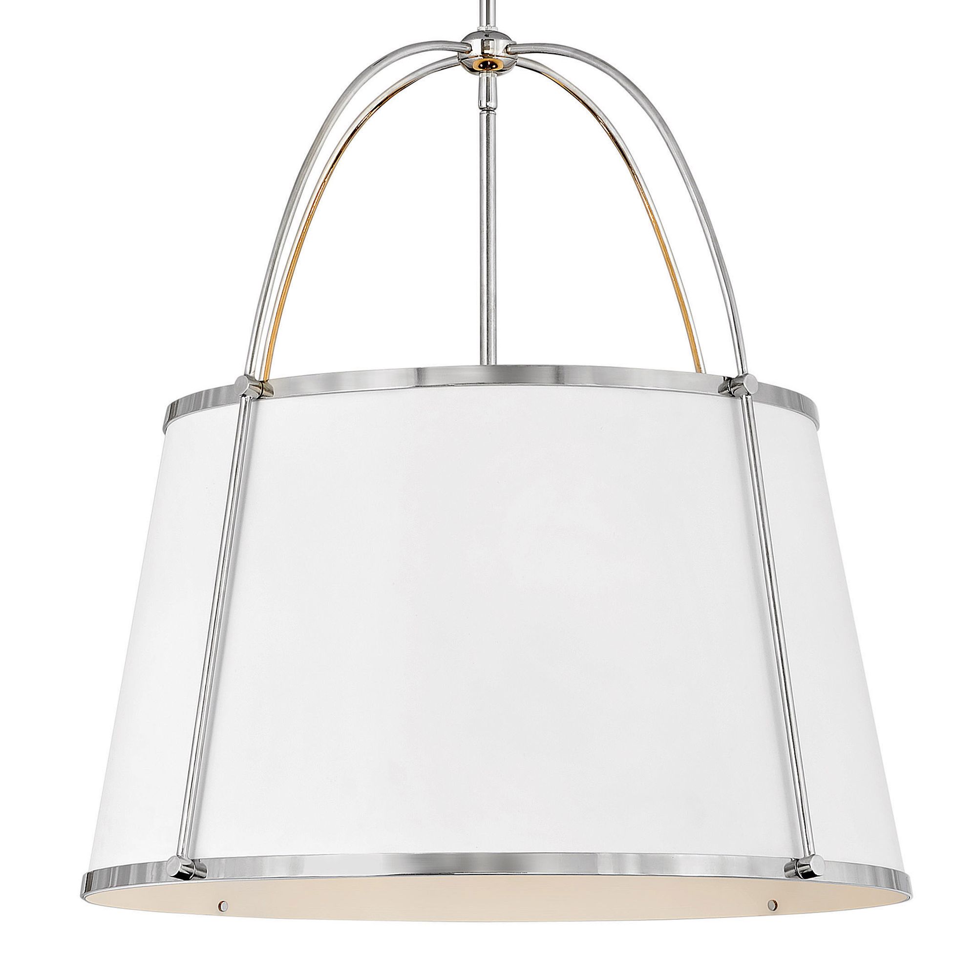 Clarke 24 1/2" Wide Polished Nickel and White Pendant Light