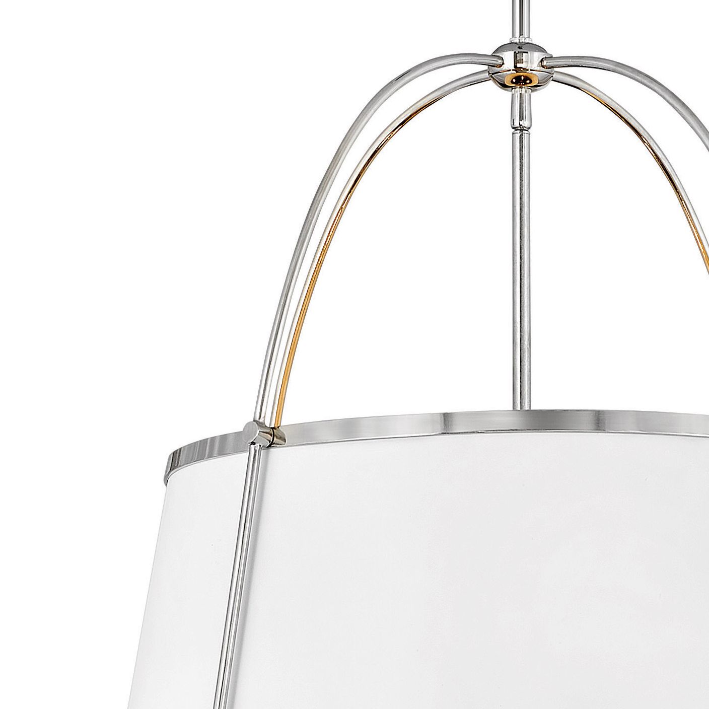 Clarke 24 1/2" Wide Polished Nickel and White Pendant Light