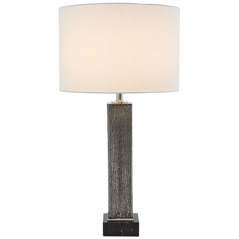 Image 1 Clarke Mercury Glass Square Column Modern Table Lamp