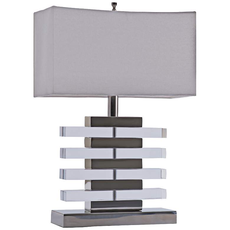 Image 1 Claro 20 inchH Polished Nickel Acrylic Accent Table Lamp