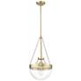Clarra 12" Wide Matte Gold Mini Pendant with Clear Glass