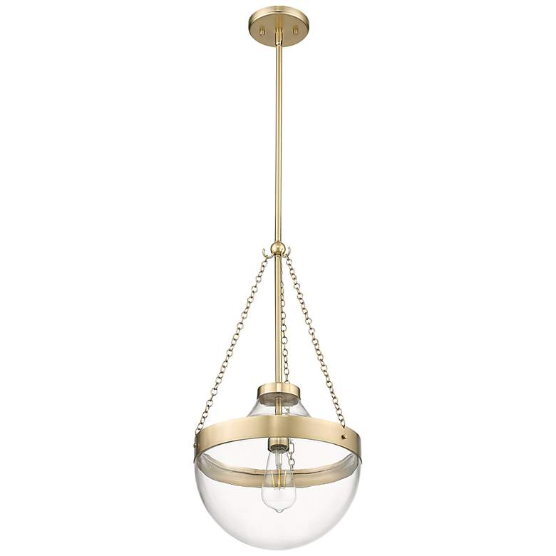 Image 3 Clarra 12" Wide Matte Gold Mini Pendant with Clear Glass more views