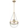 Clarra 12" Wide Matte Gold Mini Pendant with Clear Glass