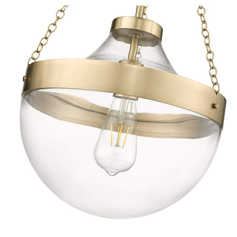 Image 5 Clarra 12" Wide Matte Gold Mini Pendant with Clear Glass more views