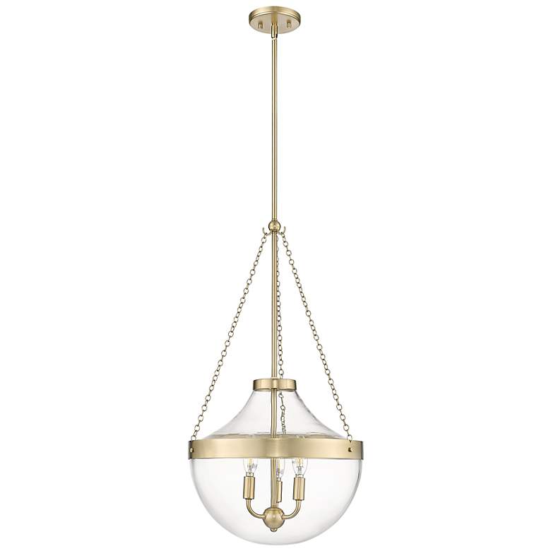 Image 1 Clarra 15 3/4" Wide Modern Gold 3-Light Pendant