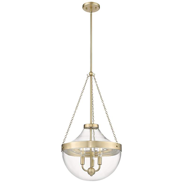 Image 2 Clarra 15 3/4" Wide Modern Gold 3-Light Pendant more views