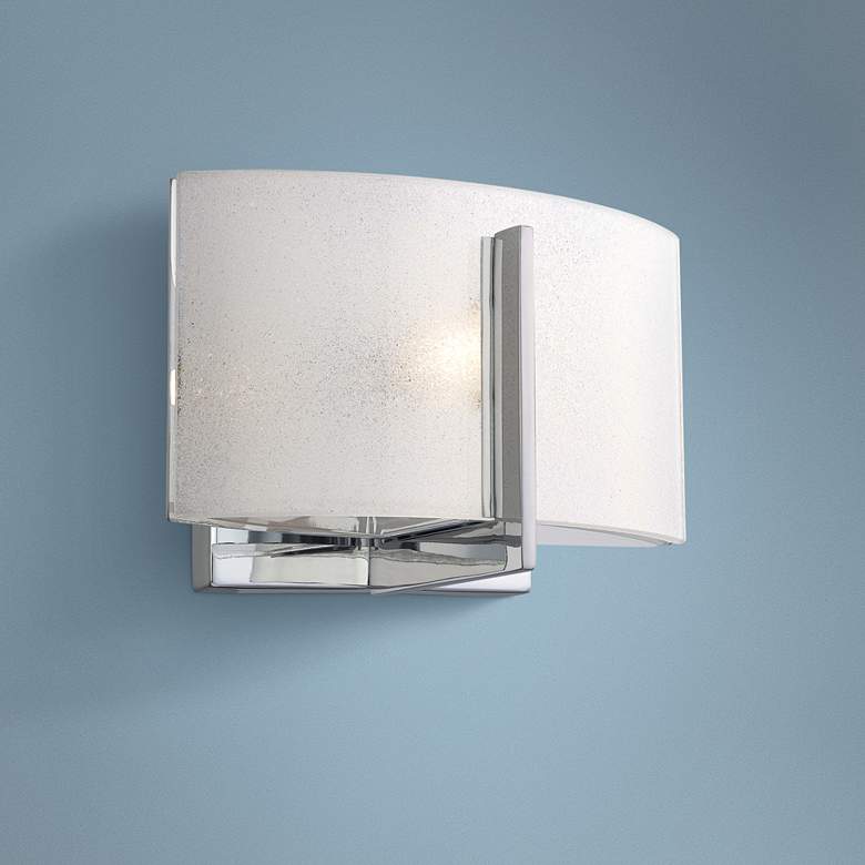 Image 1 Clarte Bath 5 1/2" High Chrome and Iris Glass Wall Sconce