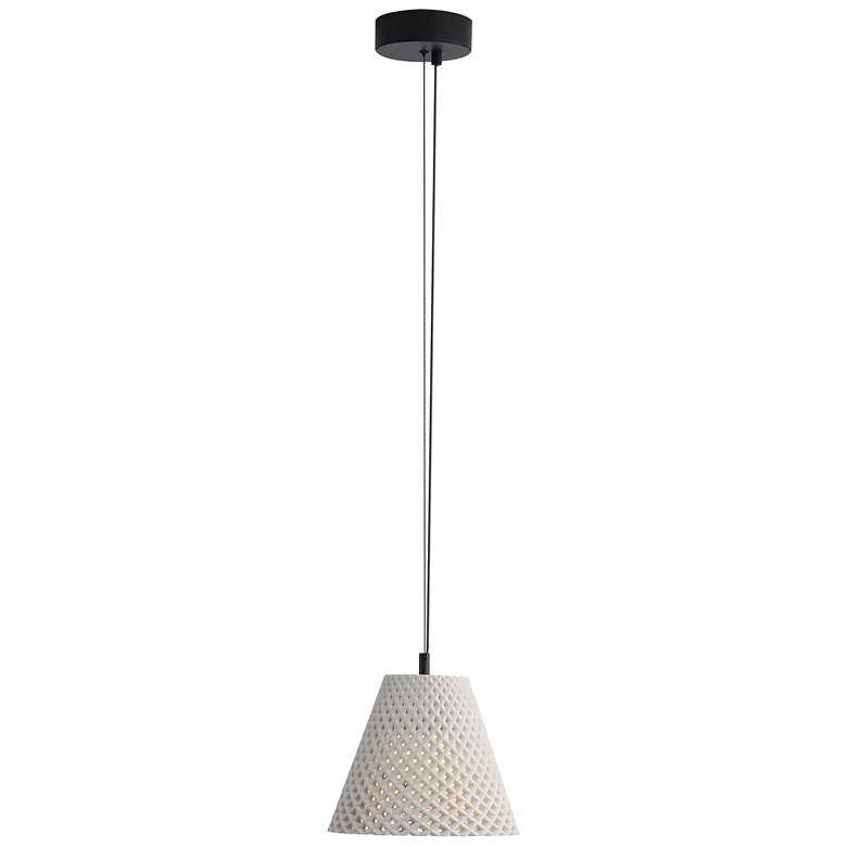 Image 1 Clarus 10" LED Pendant in White Sandstone Cement