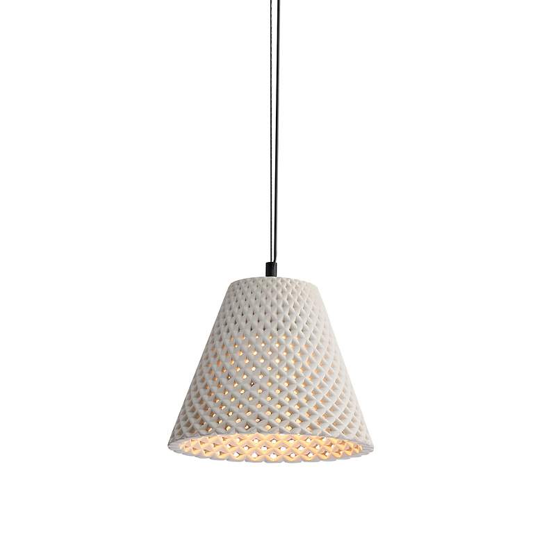 Image 2 Clarus 10" LED Pendant in White Sandstone Cement more views