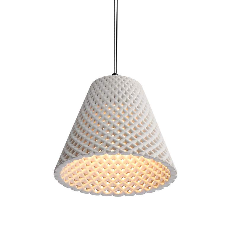 Image 3 Clarus 10" LED Pendant in White Sandstone Cement more views
