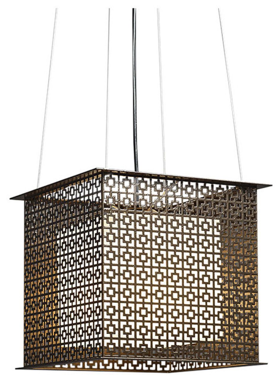 Clarus 12" Wide Bronze Age|Opal Acrylic Pendant 0-10V LED