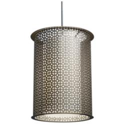 Clarus 12&quot; Wide Empire Bronze and Opal Acrylic Pendant