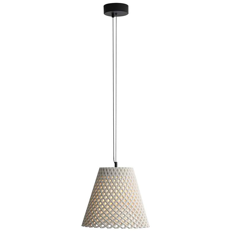 Image 1 Clarus 14" LED Pendant in White Sandstone Cement
