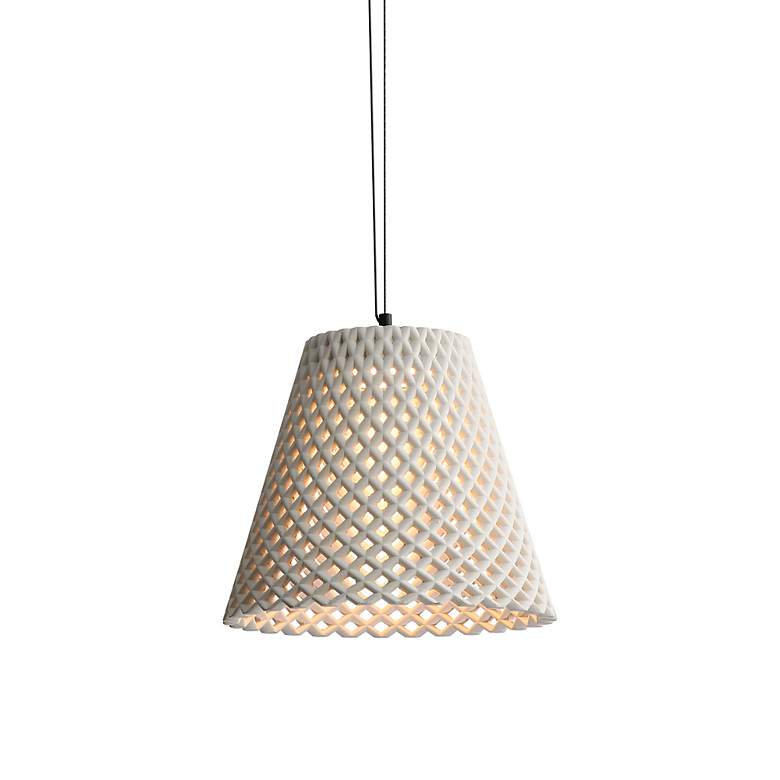 Image 2 Clarus 14" LED Pendant in White Sandstone Cement more views